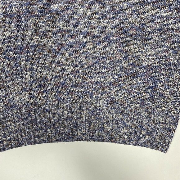 J Crew Women's Medium Blue Heather Marled Long Flared Sleeve V Neck Sweater - Picture 12 of 12
